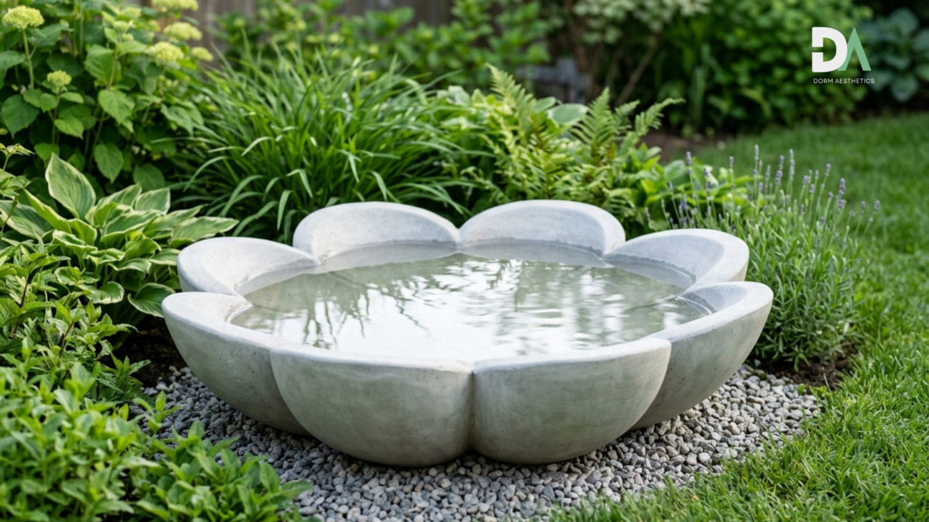 flower bird bath