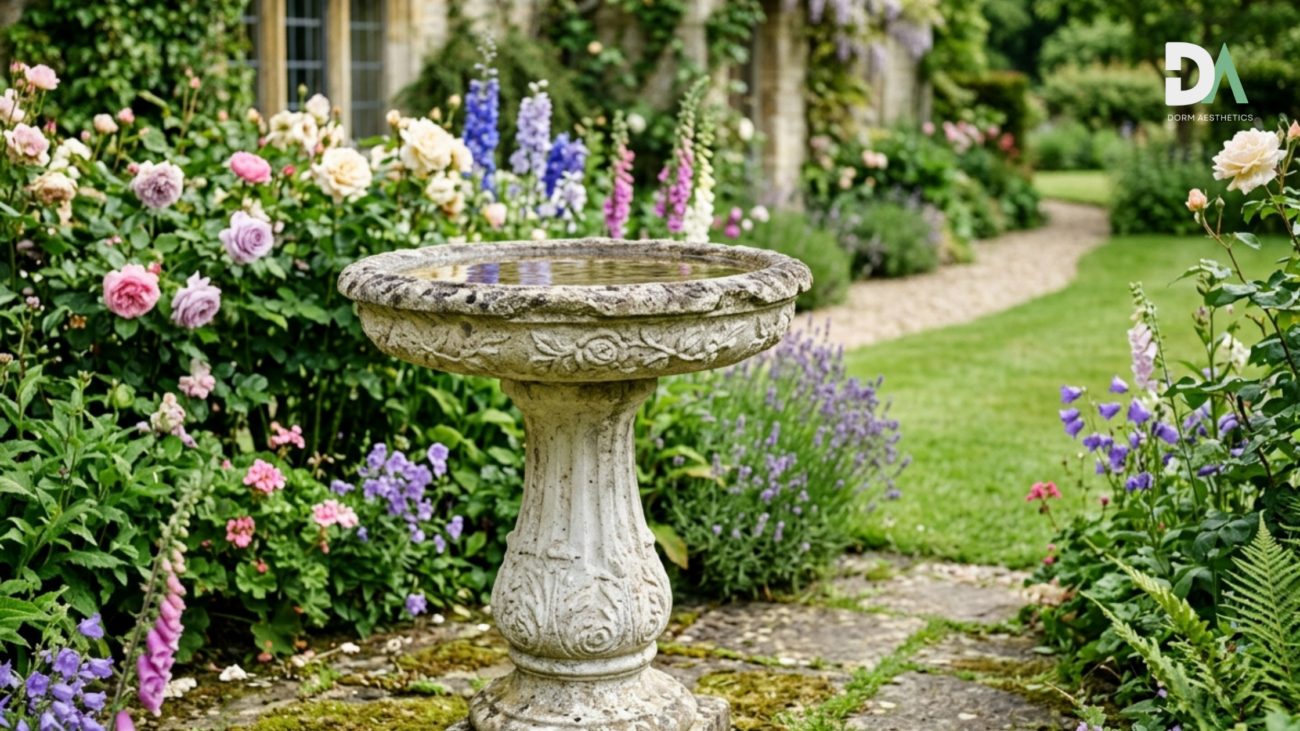 vintage flower bird bath