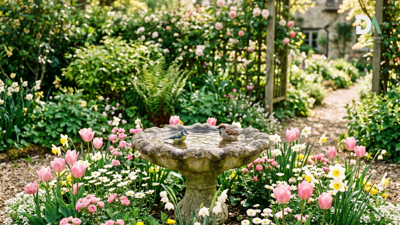 Spring bird bath decorating ideas