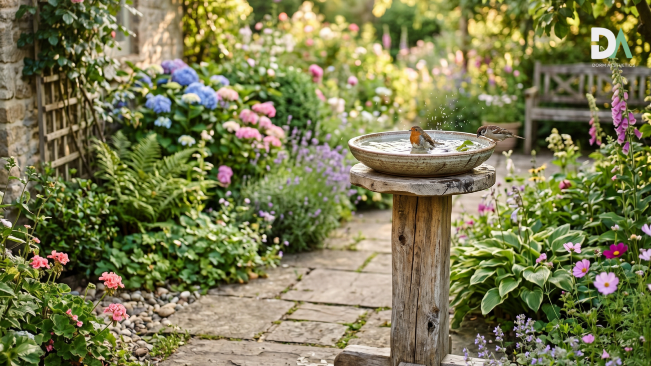 Outdoor bird bath decor